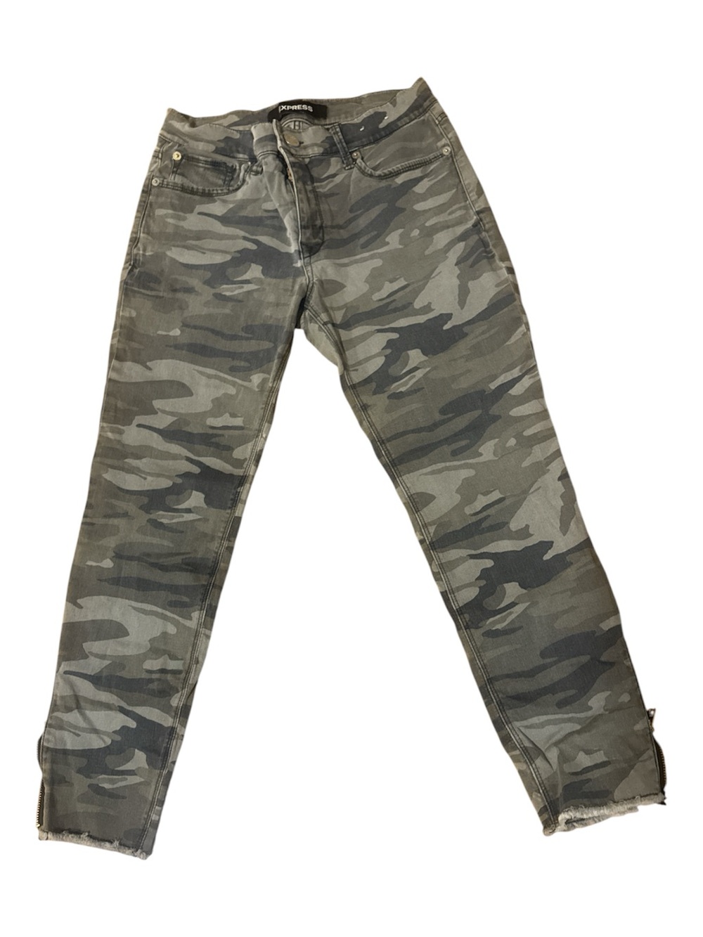 Express Women’s Skinny Camo Jeans - Olive/Gray